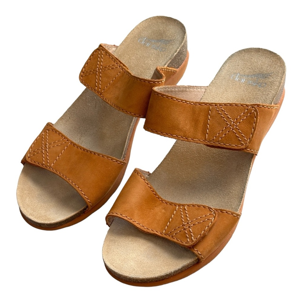 Dansko Women's Maddy Milled Nubuck Leather Orange Sandals Size 40 EU /9.5-10 US - Picture 2 of 12